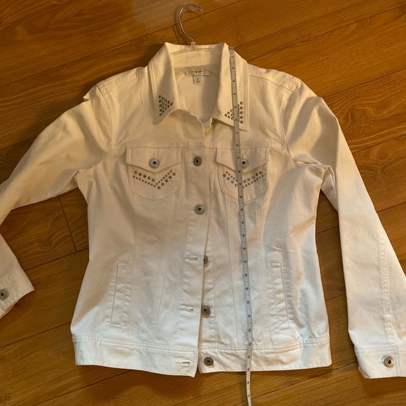 Dress Barn White Denim Studded Jean Jacket - Picture 8 of 8
